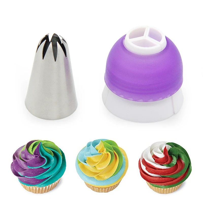 DIY 3 отверстия десертные декораторы обледенение трубопроводов мешок сопла