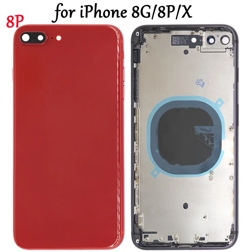 Чехол с полным корпусом для iphone 8 8G P Plus X задняя крышка батареи двери + средняя