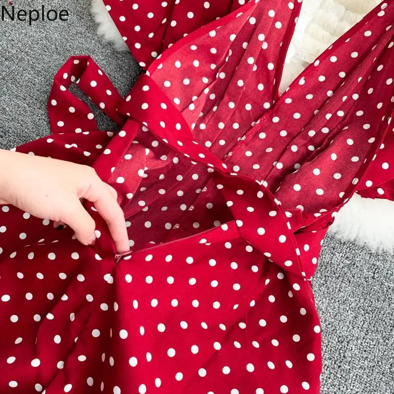 Женский комбинезон в горошек Neploe 2021 пляжные комбинезоны с V образным вырезом и