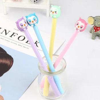 

Creative Cute Cartoon Owl Gel Pens Cute 0.5mm Black Ink Neutral Pen Material Stationery School Writing Learning Office Supplies