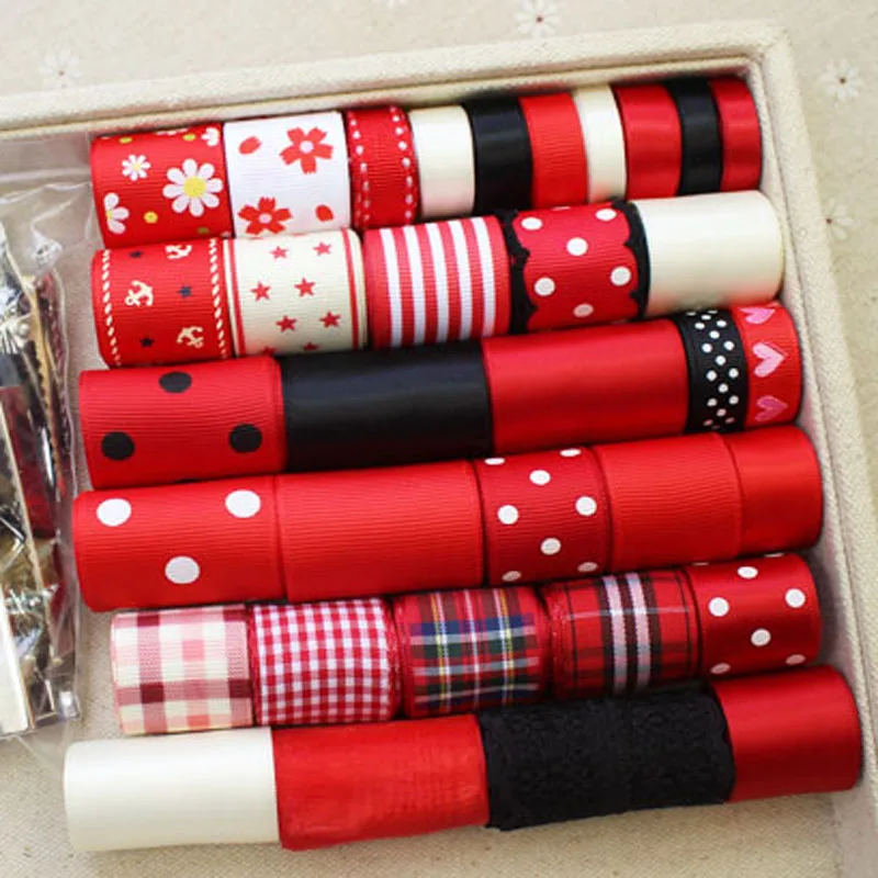 

Elegant Red Series Ribbon DIY decorative Ornament ELEGANT bowknot 34yards
