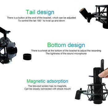 

Microphone Shock Mount Professional Broadcast Clip With Filter Stand Portable Anti Vibration Fixed Studio Recording Condenser