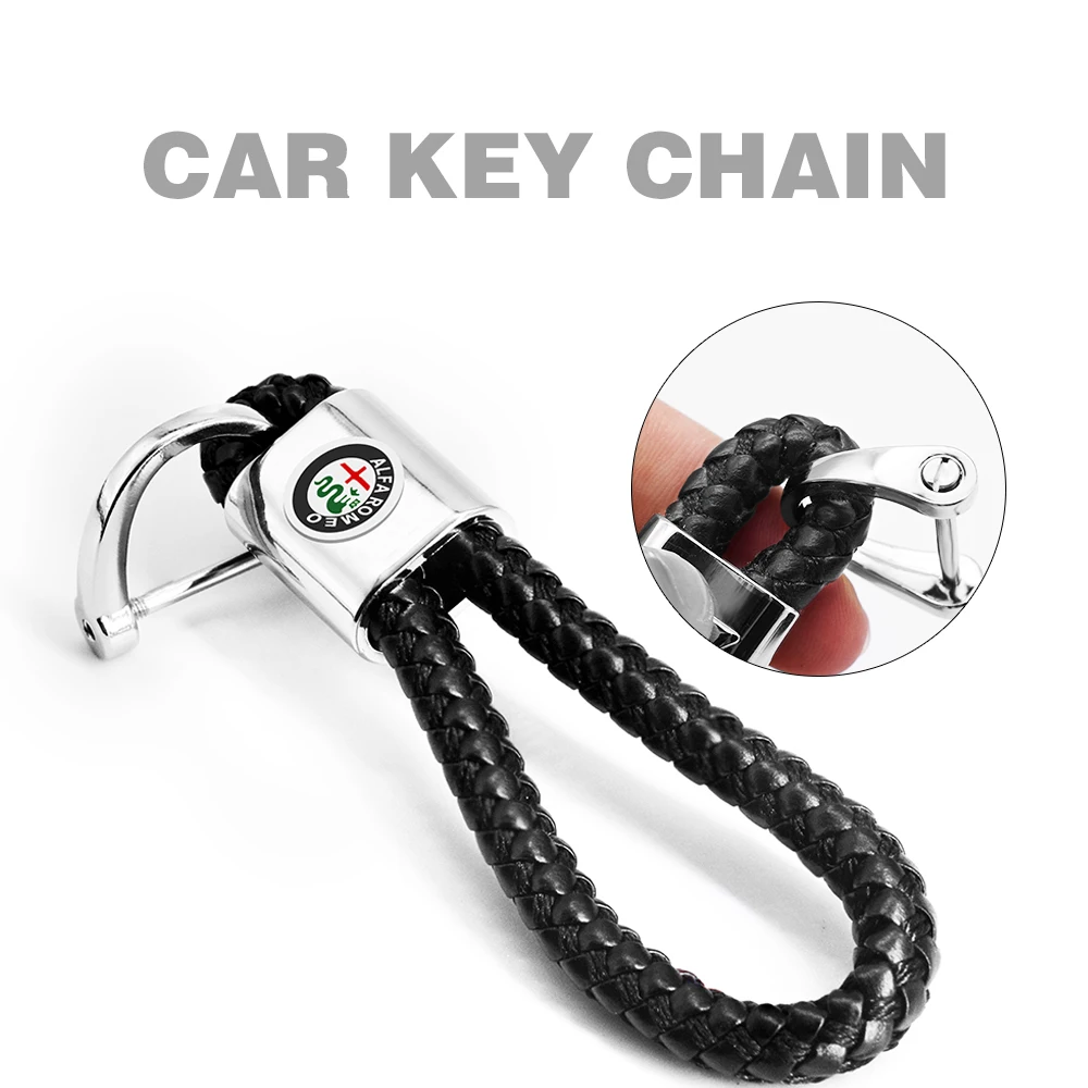 Fashion Braided PU Leather Strap Keyring Keychain Car Key Chain Ring Key OD 