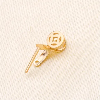 

G18K Yellow Gold Pendant Clip Clasp Pinch Bail Pendant Connectors Bail Beads Jewelry Findings DIY Jewelry Accessories