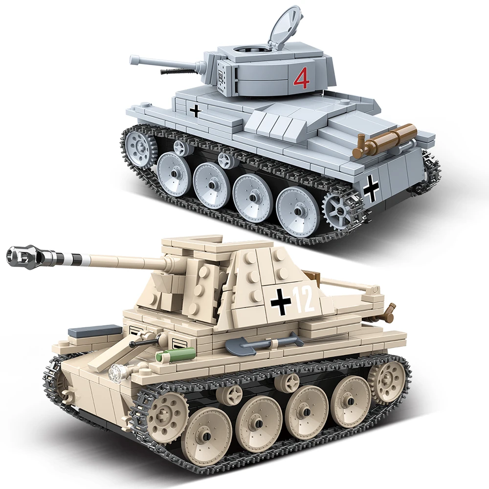Kids Toy Weapon-Bricks Building-Blocks Tank Anti-Tank-Gun German Ww2 Military Children