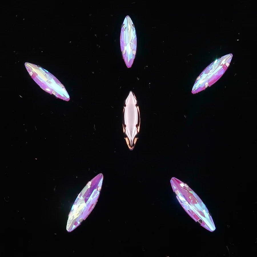 A38 Purple AB Серебряная цепь коготь настройки 50 шт./упак. 4*15 мм желейные конфеты стекло с украшением в виде кристаллов Наветт Маркиза Форма пришить стразы кристаллы одежды «сделай сам» - Цвет: A38 Purple AB