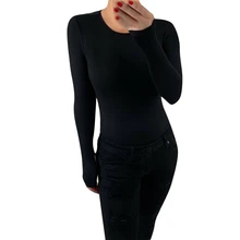 Women Bodysuit Autumn Rompers Long Sleeve Slim Overalls Fitness Solid Color Ladies Bodysuit Casual One Piece Romper Women Bodysuit Autumn Rompers Long Sleeve Slim Overalls Fitness Solid Color Ladies Bodysuit Casual One Piece Romper