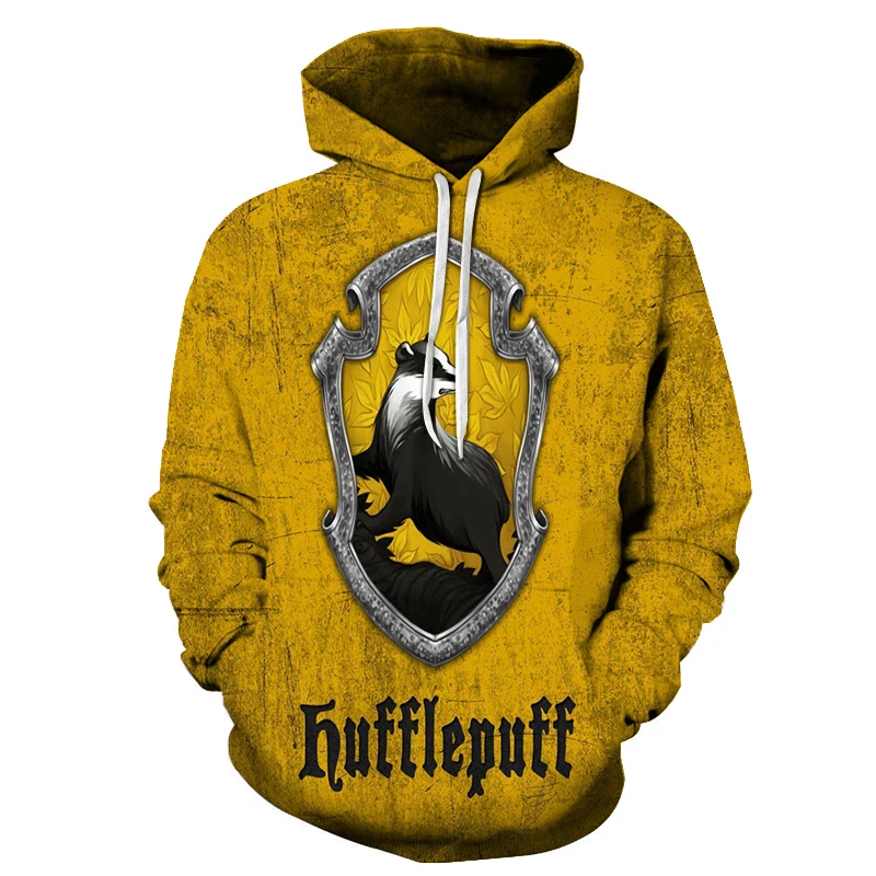 Повседневная Толстовка с принтом из фильма Hufflepuff, осенний спортивный костюм с длинными рукавами для мужчин и женщин, толстовки для мужчин, уличная мужская Толстовка