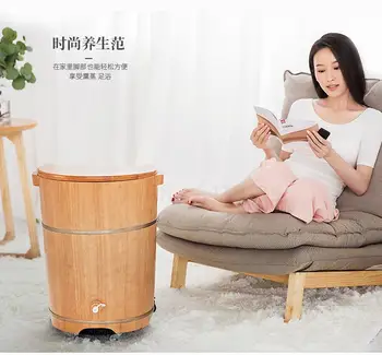 

Heating fumigation foot bath barrel wooden home constant temperature deep barrel over the leg over the knee sweat steam