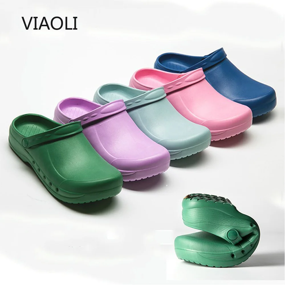 VIAOLI Medical Shoes Surgical Shoes Doctor Nurse Anti-slip Protective Footwear Operating Room Laboratory Slippers Working Clog