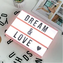 DIY Black Letters Cards AA Battery Nightlight Cinema Lightbox A6 Size LED Combination Night Light Box Lamp For Bedroom Gift