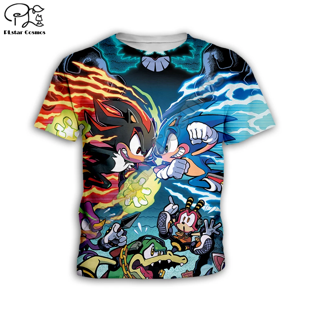 

New Kids Set Toddler Super Sonic The Hedgehog print 3D tshirt Sets Cartoon baby anime suit Boys Girl Children shorts pants