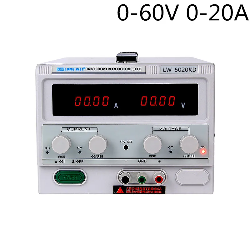 

60V 10A 20A Switch DC Power Supply Dual LED Digital Display Adjustable Laboratory Power Source High-power 0.01V 0.01A