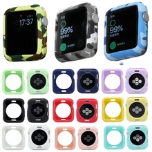 Камуфляжный мягкий чехол для часов из ТПУ для Apple Watch, 42 мм, 38 мм, серия 1, 2, 3, защитный силиконовый чехол для iWatch Shell