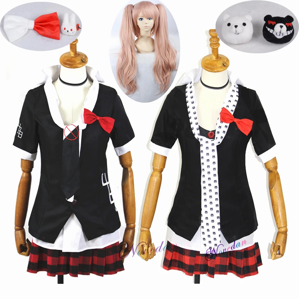 Danganronpa Cosplay Anime Junko Enoshima Emboitement Inushio Kimuchi Dangan Ronpa Trigger Happy Havoc Costume Wig |