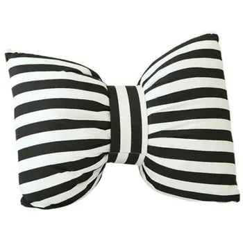 

Black and White Striped Bow Pillow Sofa Decor Cushions