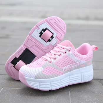 

EUR 31-42 NEW Children Junior Roller Skate Shoes Kids Sneakers With One Two 2020 Boys Girls Wheels Shoes Adult Casual boys Shoes