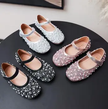 

Kids Shoes 2020 Spring Children Fashion Sequine Mary Jane Baby Girls Brand Princess Flat Girls Party Shoes