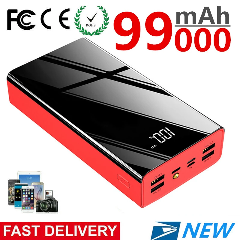 best portable charger Power Bank 99000mAh Fast Charging Power Bank Portable Battery Charger Power Bank For iPhone 12Pro Xiaomi Huawei power bank 30000mah