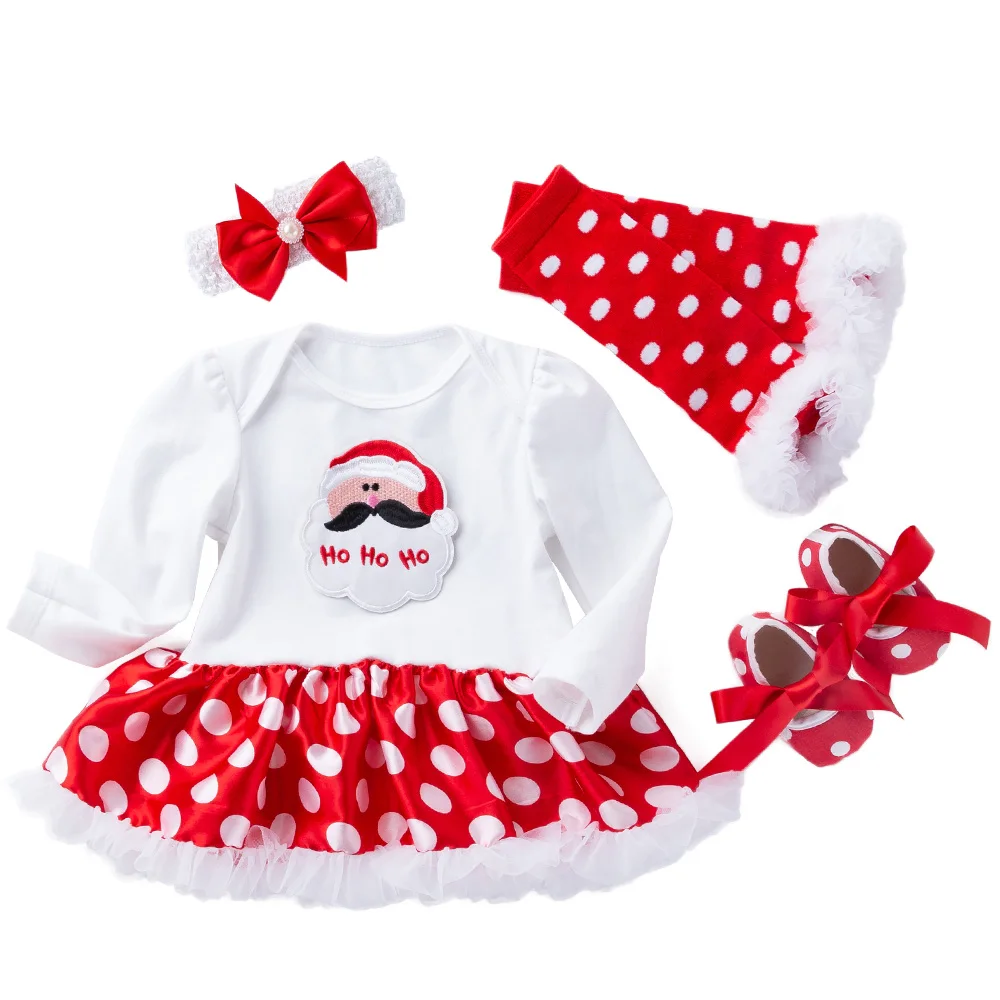 Коллекция года, зимняя Рождественская Одежда для новорожденных девочек костюмы для маленьких девочек футболка+ платье Детская одежда для маленьких девочек, комплект одежды