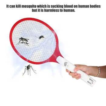 

Hand Mosquito Killer Racket 3-layer Net Rechargeable LED Electric Insect Bug Fly Zapper Swatter Repellent Garden Pest Control