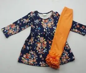 

Autumn Long Sleeve Striped Set Girl Set boutique Corsage Design Waist Sticker Design Kids Set