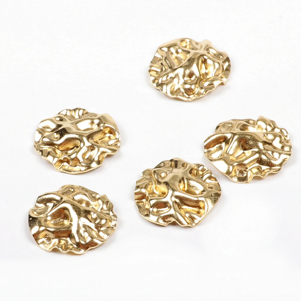 Hammered Raw Brass Wavy Disc Charms,earring Findings,textured Pendant