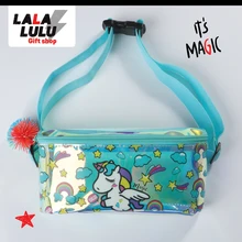LALALULU Детский рюкзак с единорогом, модная поясная сумка, новая нагрудная сумка, сумка на плечо, блестящие ремни, сумки на пояс