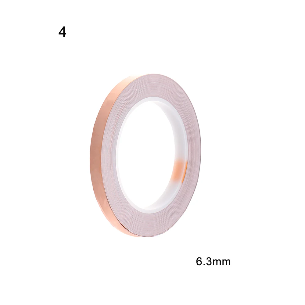 25 метров односторонняя проводящая медная фольга лента полоса высокого качества клей EMI Экранирование теплостойкая лента защита - Цвет: 6.3mm