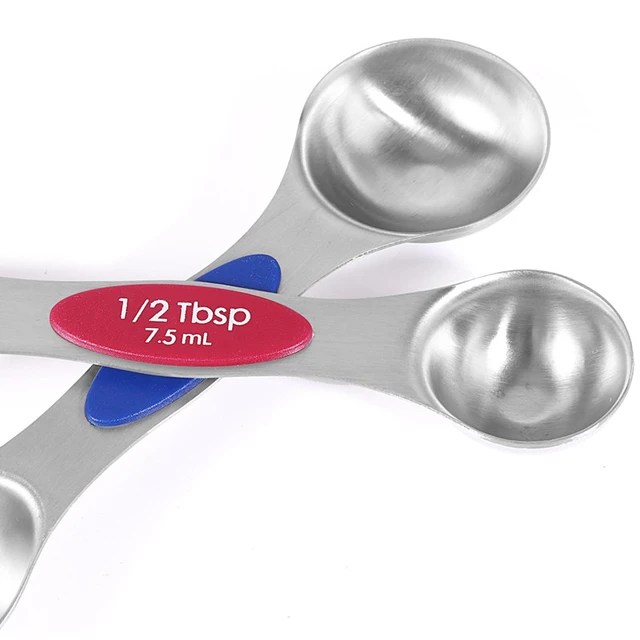 Magnetic Measuring Spoons Set - Stainless Steel Stackable Dual