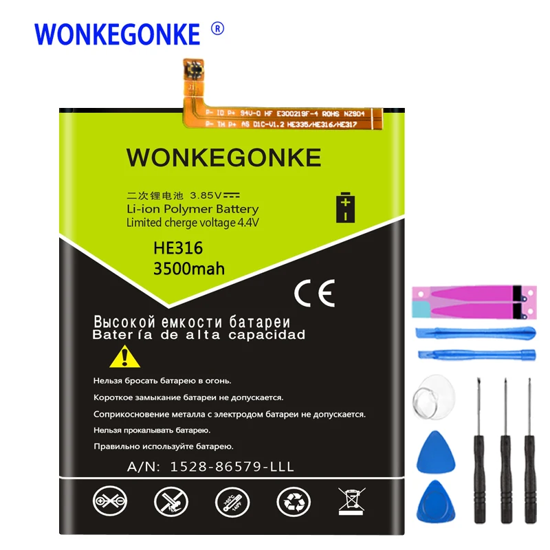 WONKEGONKE HE316 литий-ионный аккумулятор для Nokia 6 Nokia6 N6 TA-1000 TA-1003 TA-1021 TA-1025 TA-1033 TA-1039 |