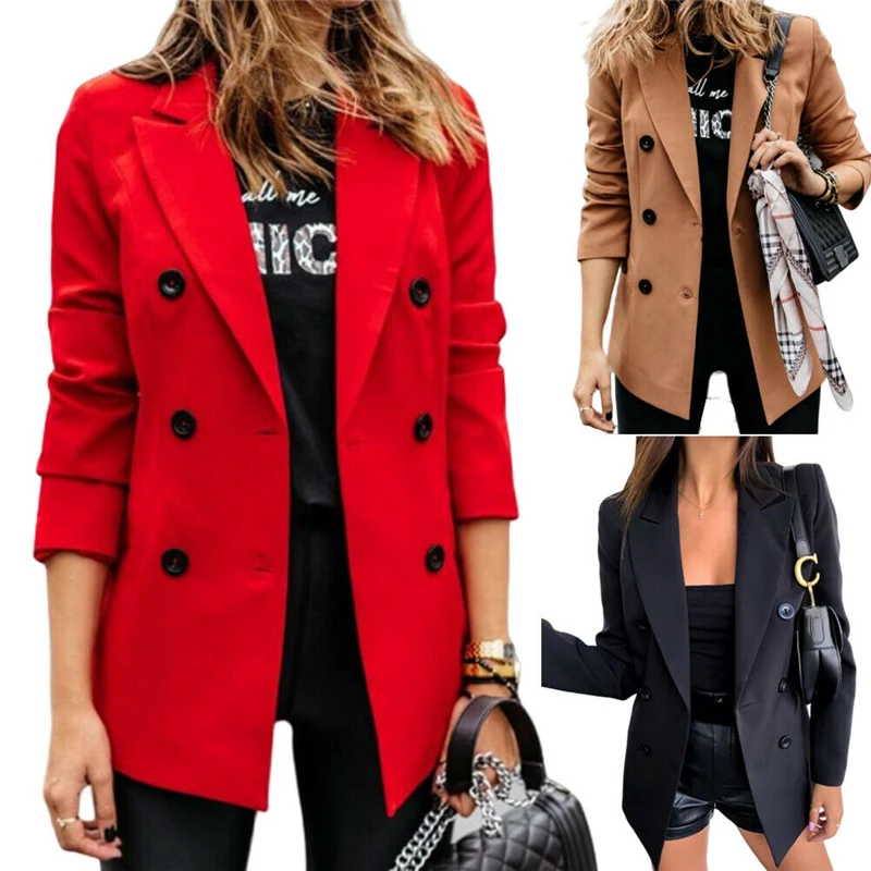 Ladies Blazer Long Sleeve Blazer Women Suit Jacket Female Feminine Blazer Femme Red Khaki Black Blazer Autumn Cardigan Outwear Blazers Aliexpress
