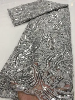 

NIAI African Lace 2020 French Nigerian Lace Fabric Bridal High Quality Swiss Net Tulle Lace for Women Dress XY35407B-6