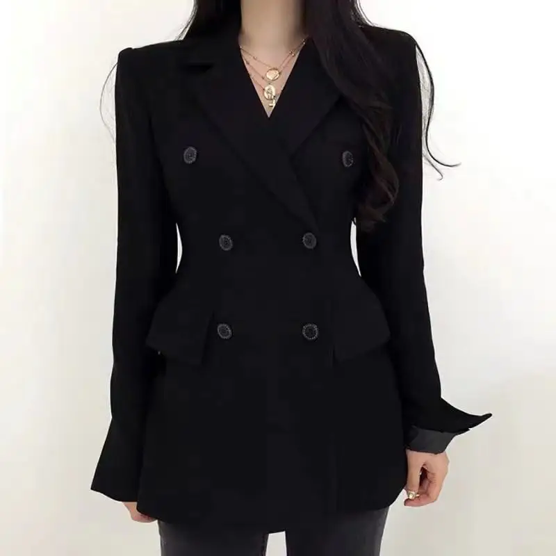 

Woman Loose Coat 2019 Autumn Small Suit England Wind Leisure Time New Black Small Man's Suit