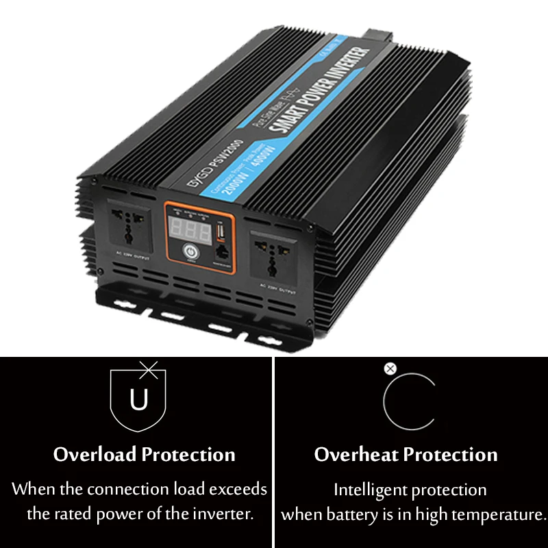 12V 220V по ограничению на использование опасных материалов в производстве электрического и электронного оборудования синусоидальной волны светодиодный Дисплей USB Автомобильное зарядное устройство преобразователь 2000/3000/4000/5000W