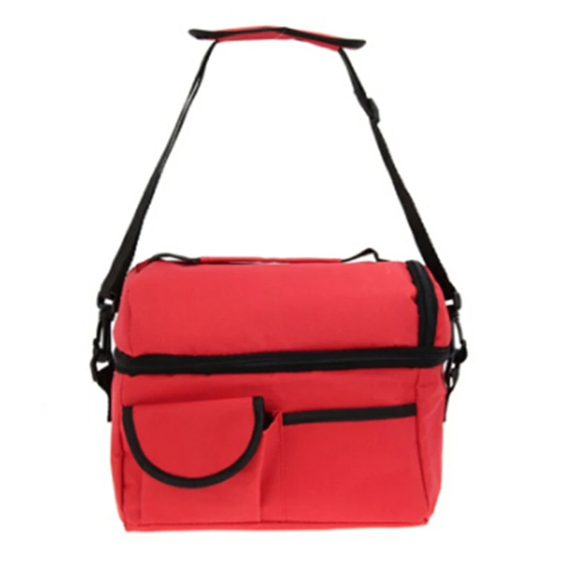 New 2 Layers Picnic Box Portable Cooler Bag Refrigerator Bag Nylon Thermos Bag For Steak Thermal Insulation Ice Pack