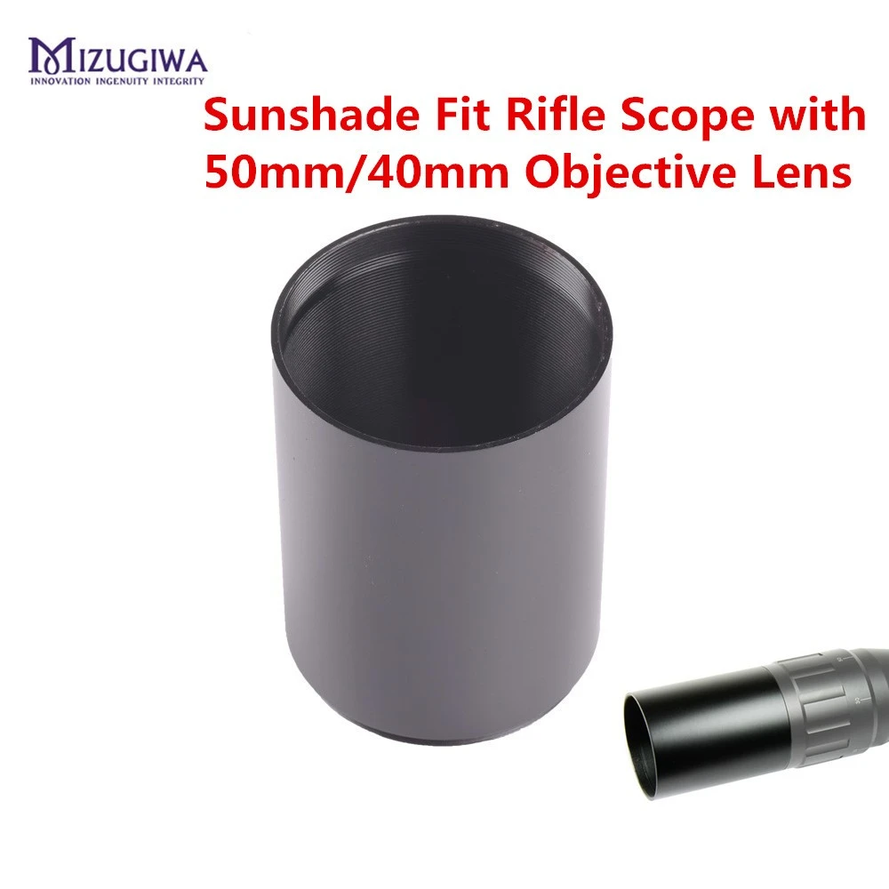 Mizugiwa Metal Tactial Sunshade Tube Shade For Rifle Scope With 40mm Or 50mm Objective Lens Sun