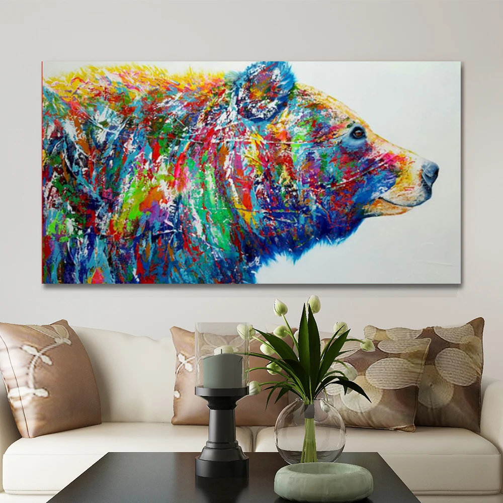 

GATYZTORY Frame Bear Animal DIY Painting By Numbers Modern Wall Art Picture Oil Painting On Canvas For Living Room 60x120cm Art