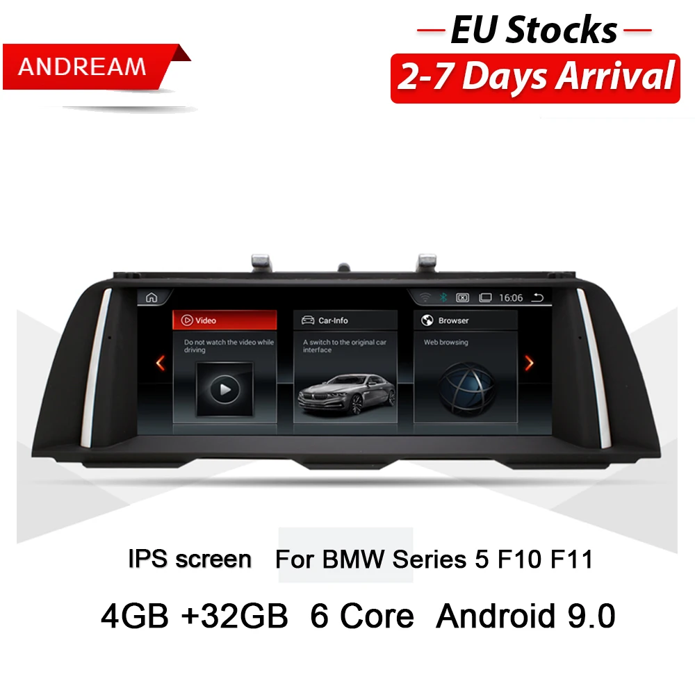 Andream 4 Гб ОЗУ 6 ядерный Android 9,0 Автомобильный gps навигатор мультимедийный плеер для BMW серии 5 F10 F11 ips экран 10,25"