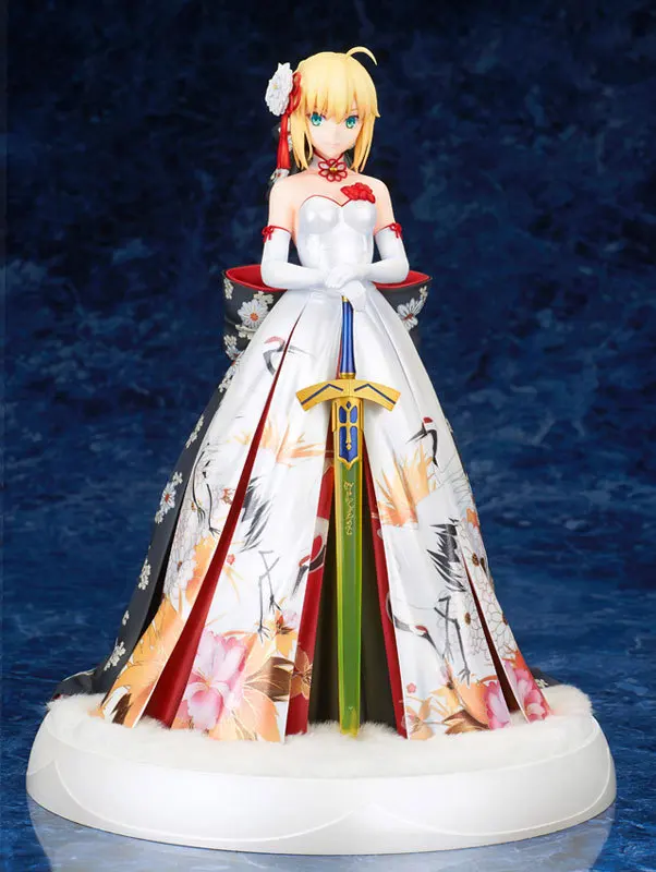 

26cm Fate Stay Night Crane Costume Saber Artoria Pendragon Kimono Dress Figure Anime Decoration High Quality Pvc Figurines Model