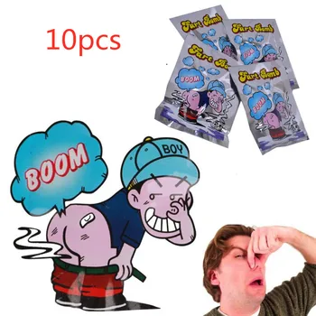 

10pcs/Set Funny Fart Bomb Bags Stink Bomb Smelly Funny Gags Practical Jokes Fool Toy April Fool's Day Tricky Toys