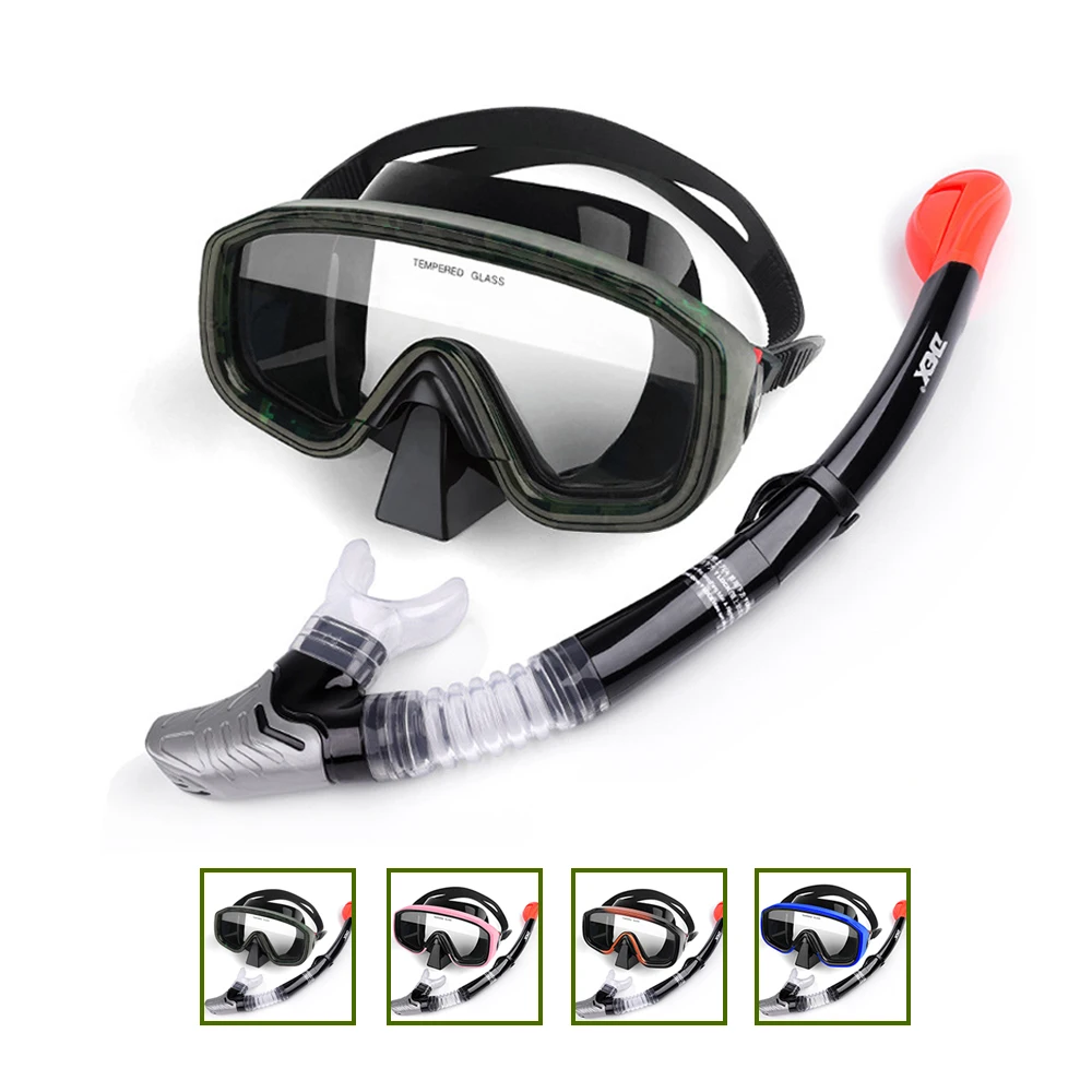 

sfit Professional Scuba Diving Mask Snorkel Anti-Fog Goggles Glasses Set Silicone Swimming Fishing Snorkeling equipment Adults