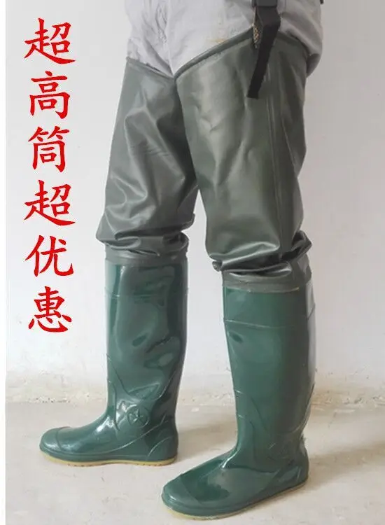 

New Style Rice Transplanting Shoes Fishing Rain Shoes Wading "Rain-proof Pants Fishing Even Shoes Pants Men's Sewer Oxford Cloth
