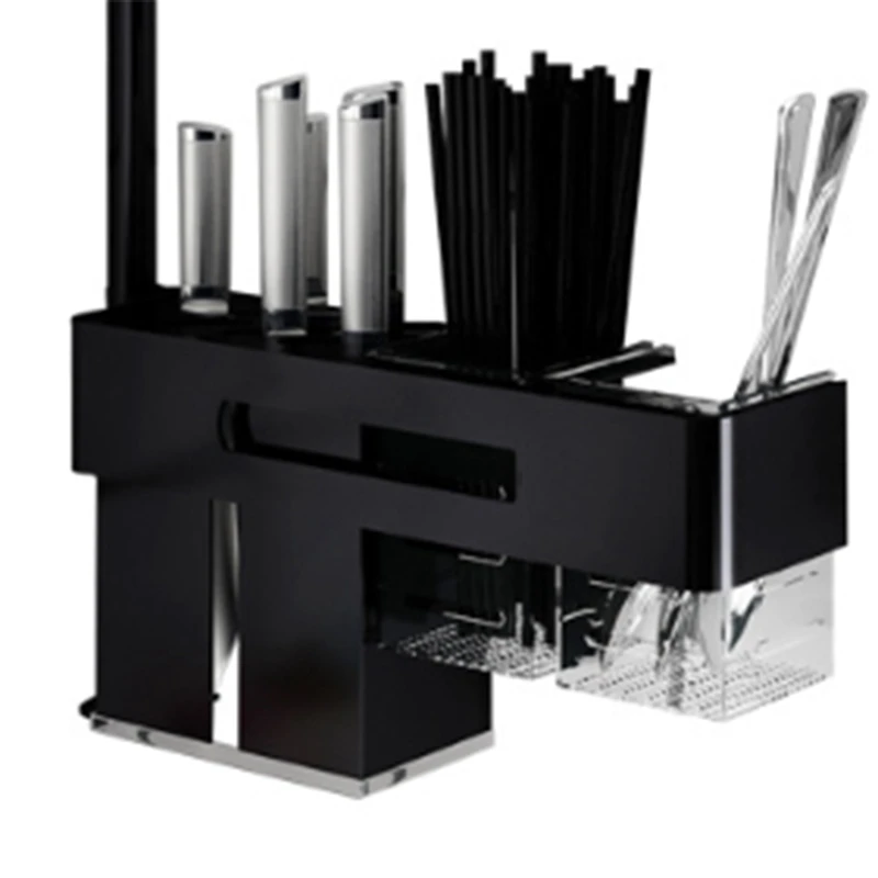 

ELEG-Space Aluminum Knife Shelf Wall Mount Knife Holder Kitchen Bar Storage Block Knife Rack Kitchen Tools Knife Fork Chopsticks