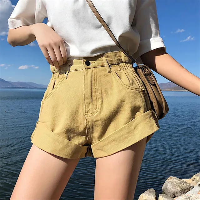 Mom Denim Shorts joggers Women White 