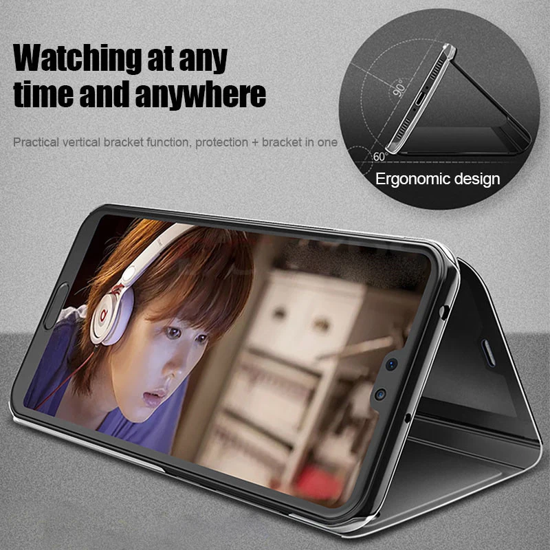  Smart Mirror Flip Case For Huawei P Smart 2019 Case Cover P smart Plus Smart+ 2019 Fundas Coque On  - 4000106540602