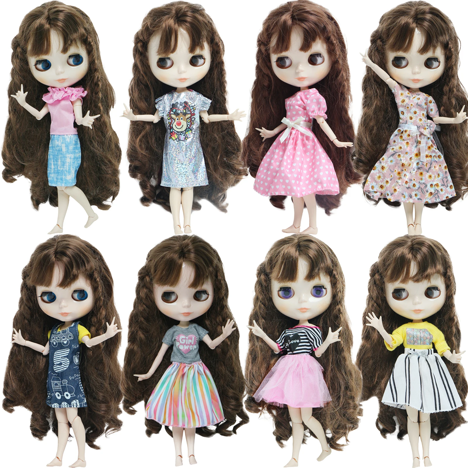 2pcs/set Cute Doll Clothes Suit 12inch Dolls Winter Casual Outfit for Blythe