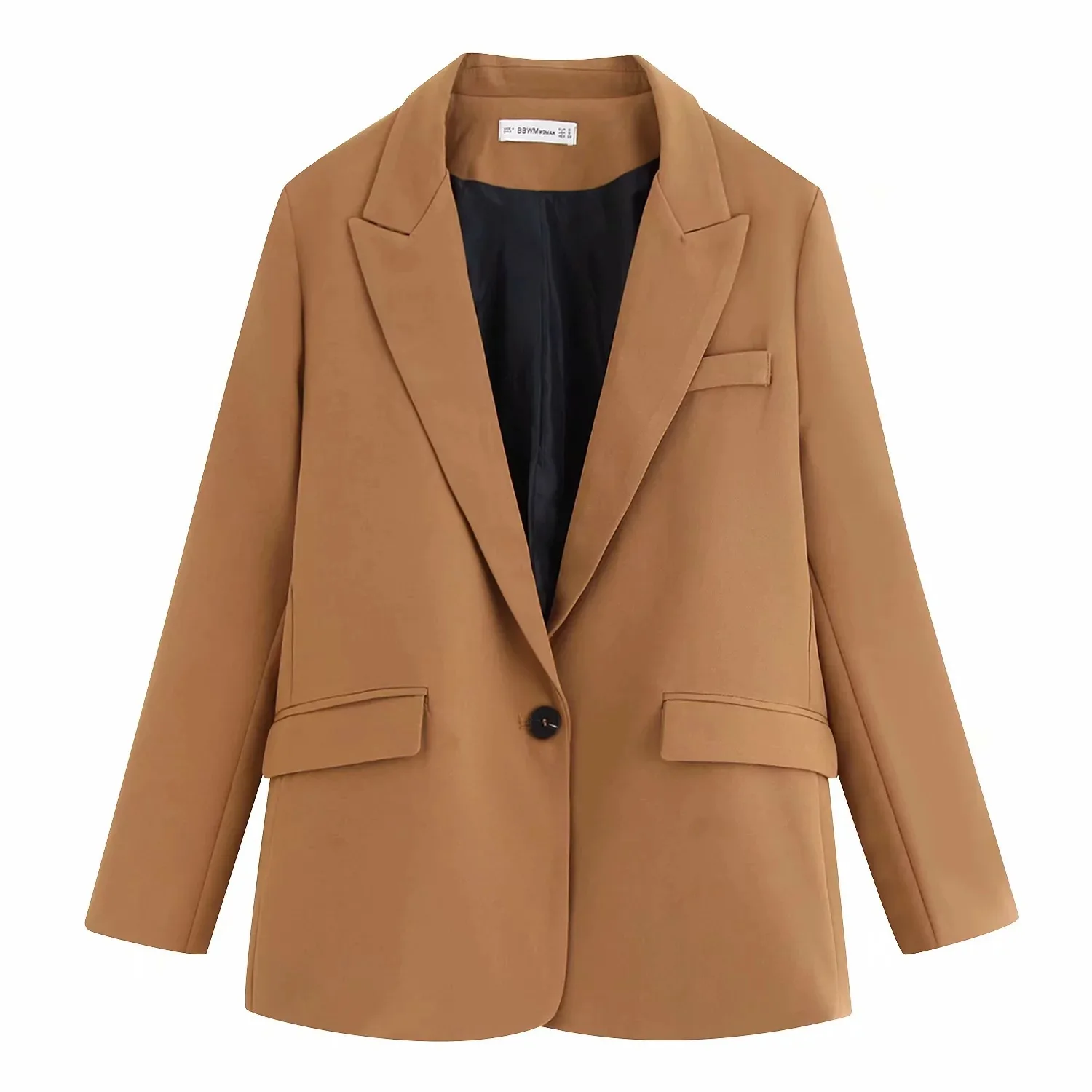 

European And American-Style 2019 Autumn New Style Women's Retro Single Breasted Doubled with Pockets Suit Small Suit Jacket
