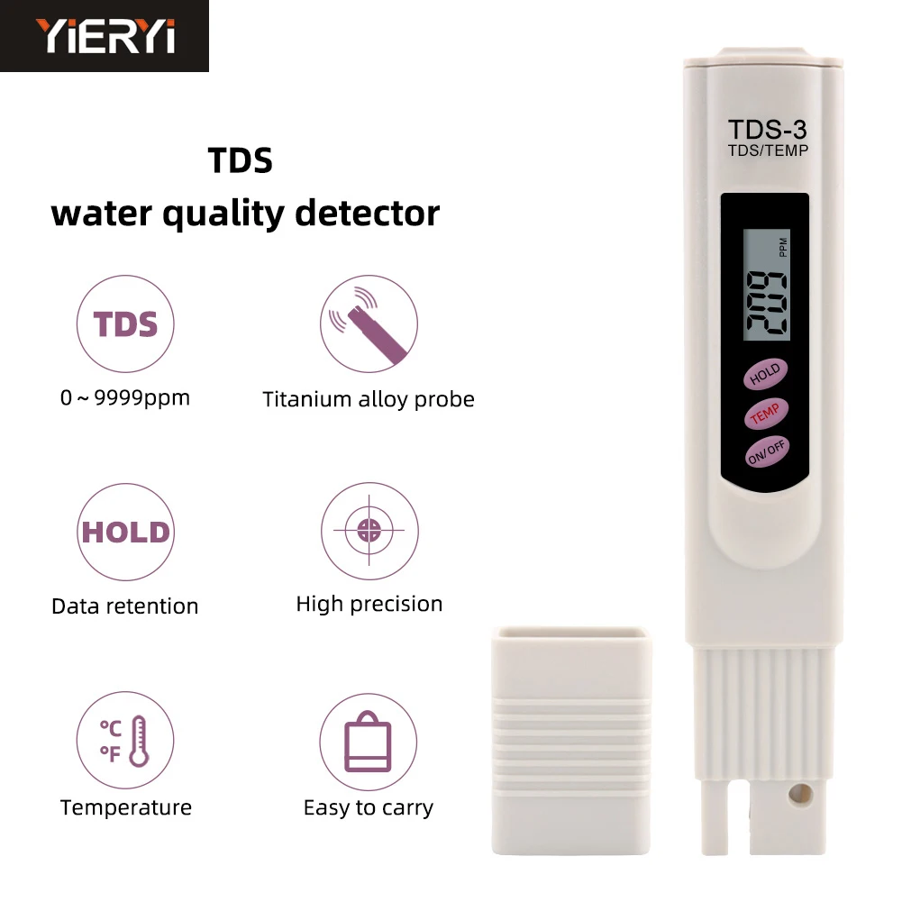 Цифровой Tds метр Yieryi прибор для измерения качества воды аквариума питьевой