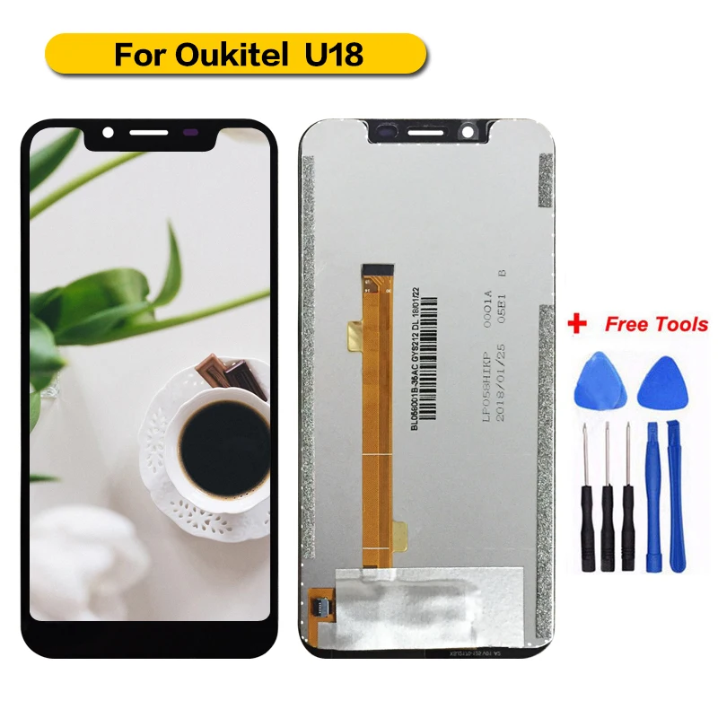 

5.85'' For Oukitel U18 LCD Display and Touch Screen Digitizer Assembly Phone Accessories For Oukitel U18 With Tools And Adhesive